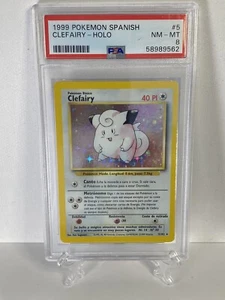 SPANISH 1999 Pokemon Card SPANISH Clefairy Holo 5/102 PSA 8 NM-MT Low Pop - Picture 1 of 2