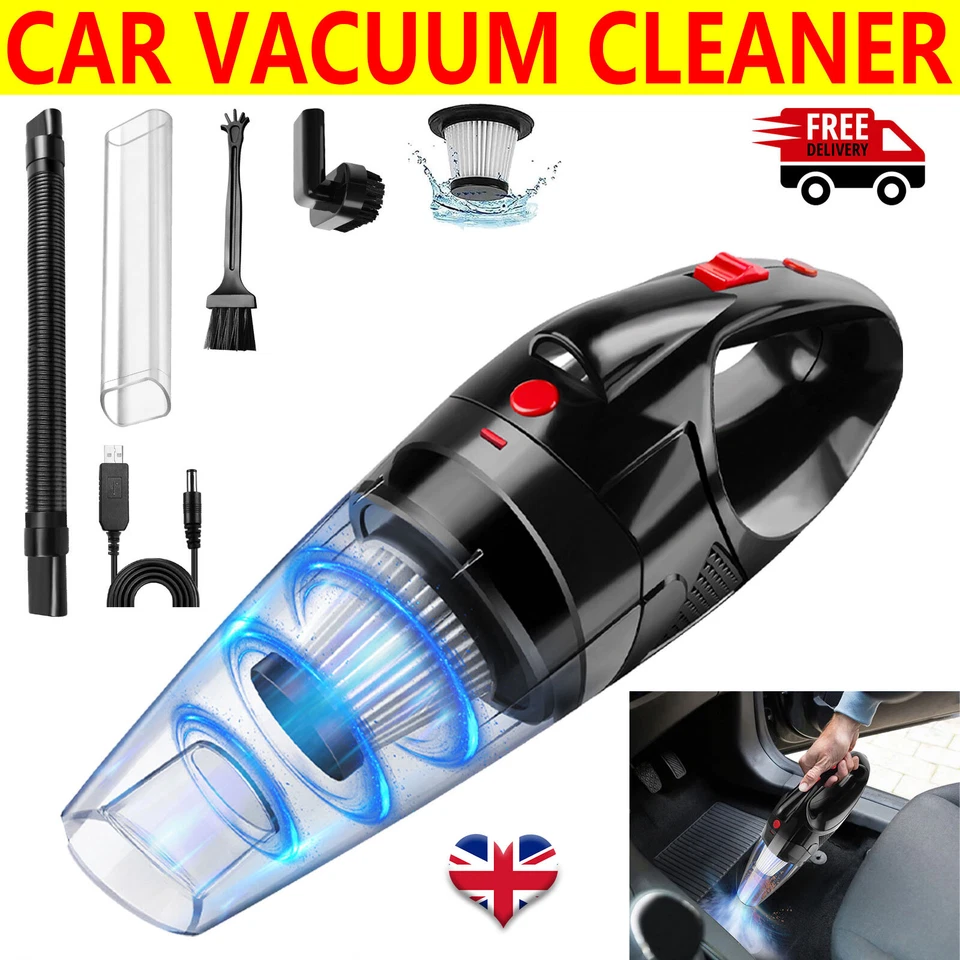 Mini Cordless Vacuum Cleaner Car Handheld Vacuum Power Suction USB Rechargeable - Image 1 of 4