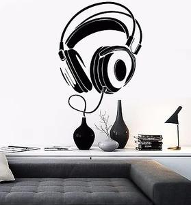 Wall Stickers Vinyl Decal Headphones Music Youth Decor For Living Rooms (z1092) - Picture 1 of 3