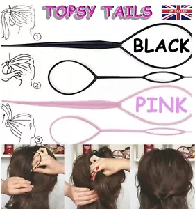 Ponytail Maker Hair Topsy Tail Magic Braid Clip Tool Band Girls Accessory UK - Picture 1 of 12