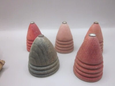 42160 5 alte Kreisel Peitschen Kreisel gut unbenutzt gebeizt - Bild 1 von 2