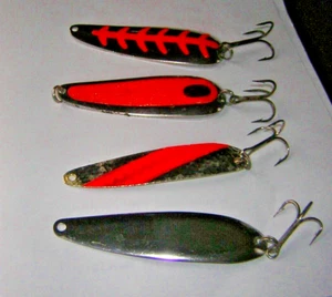 FOUR (4) Great LakesTrolling Spoons assorted Brands, Colors & Sizes - Picture 1 of 3