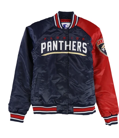 STARTER Mens Florida Panthers Varsity Jacket, Blue, Small Cover