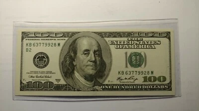 2006 A Crisp $100.00 Bill Federal Reserve Note Uncirculated Serial # KB63779928M - Image 1 of 4