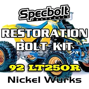 1992 LT250R Restoration Bolt kit Suzuki Quadracer Engine Body Wheel NICKEL WURKS - Picture 1 of 4