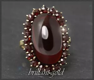 Granat Damen Ring mit 19ct, 333 Gold, Handarbeit, Antiker Cocktailring um 1930 - Bild 1 von 6