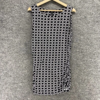 Top Nicole Mujer L Grande Negro Geométrico Sin Mangas Cuello Redondo Informal Rayón Foto 1 de 4