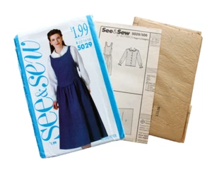 Vintage 90er Pulloverkleid & Peter Pan Bluse Gr. 12-14-16 Butterick Cottagecore Oma - Bild 1 von 4