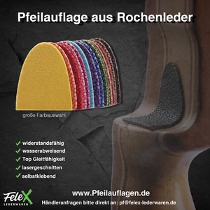 Pfeilauflage Leder Rochenleder Shelfrest I selbstklebend I Shelfauflage - Picture 1 of 148