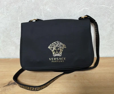 Versace Parfums Crossbody Bag Medusa Logo Small Purse Clutch Chic Vegan Wristlet - Image 1 of 4