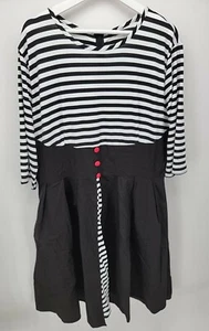 Womens 5XL Costume Dress Goth Punk Rock Striped - Picture 1 of 5