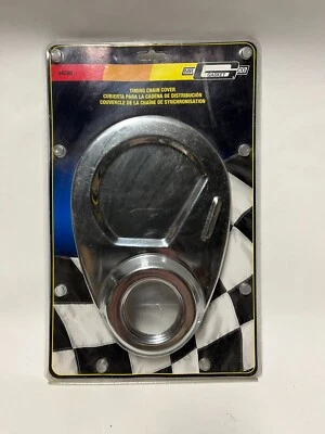 CUBIERTA DE CADENA DE DISTRIBUCIÓN CROMADA 4590 SBC CHEVY CHEVROLET GMC BLOQUE PEQUEÑO MR JUNTA CO Foto 1 de 4