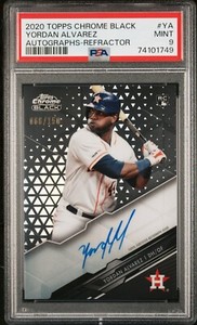 2020 Topps Chrome Black Yordan Alvarez Auto Refractor /150 Rookie PSA 9 RC