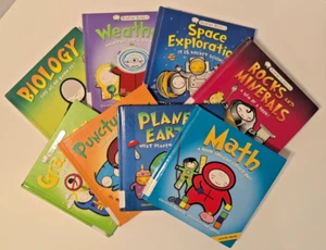 Lot of 8 Kingfisher BASHER BASICS Biology SPACE Grammar MATH Weather SCIENCE - Picture 1 of 7