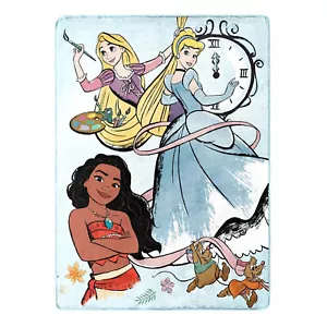 Disney Princesses Blanket Powder Blue 46" x 60'' Warm Soft Super Throw  - Picture 1 of 1