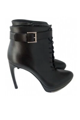 Women’s Black Leather Alexander McQueen High Heel Ankle Boots EU 38 / UK 5/ US 7 - Image 1 of 4