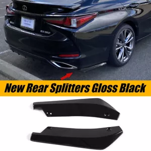 For Lexus ES Sedan Rear Bumper Splitter Diffuser Canard Apron Gloss Black - Picture 1 of 7