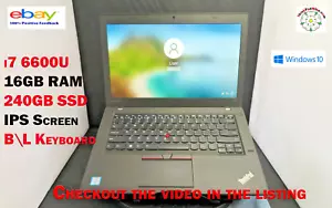 Lenovo ThinkPad T460 i7 6600U 2.6Ghz 16GB RAM 240GB SSD IPS Screen B\L KB (797) - Picture 1 of 23