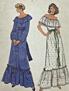 Vtg 70s Butterick 5698 Sewing Pattern Top & Long Skirt  Sz 10 FF - Picture 1 of 4