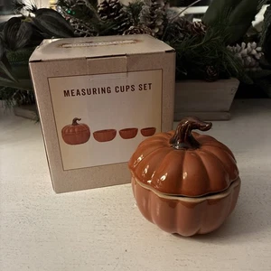 Cracker Barrel Keramik Kürbis Stapelbar Messbecher Set - Bild 1 von 5
