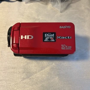 Sanyo Xacti VPC-ZH1R Camcorder Camera Bundle Lot Of Extras - TESTED - Picture 1 of 10