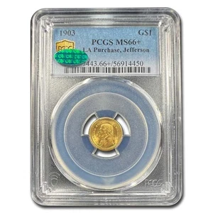 1903 Gold $1.00 Louisiana Purchase Jefferson MS-66+ PCGS CAC - Picture 1 of 3