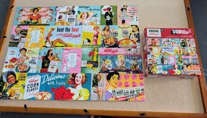 550 Teile Puzzle Vintage Kellogg's Retro Müsli Collage von KI Puzzles vollständig - Bild 1 von 5