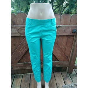 Ann Taylor Turquoise Cropped Side Zipper Pants 6 - Picture 1 of 10