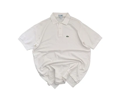chemise lacoste USA Vintage Mens Size L short sleeve white casual Polo shirt - Imagen 1 de 4