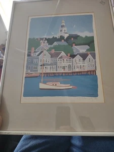 Robert E Kennedy signiert & Nummer 283/1500 Main St. NANTUCKET 14x18 gerahmter Druck - Bild 1 von 7