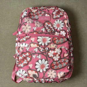 Vera Bradley Large School Pink Campus Backpack Retired Print EUC 13 X 17 - Picture 1 of 12