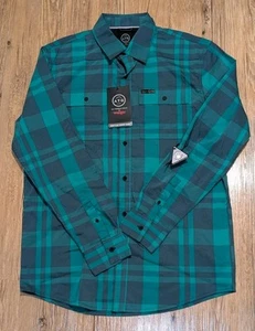 NWT Wrangler Mens M All Terrain Gear ATG Convertible Green Button Down Shirt III - Picture 1 of 3