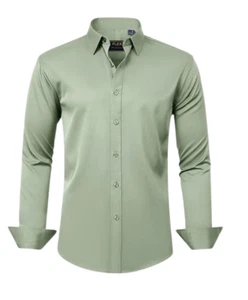 NEW J.VER Men's Solid Long Sleeve Button Down Dress Shirt, Sage Green XL - Picture 1 of 3