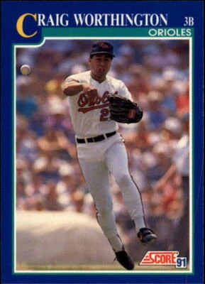 1991 Score #503 Craig Worthington UER DeCinces misspelled DiCinces on back - NM - Image 1 of 2