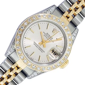 Rolex Lady Datejust Watch 79173 Steel -18K Gold Silver Index Diamond Bezel Watch - Picture 1 of 12