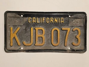 1963 California Nummernschild - Oldtimer - Man Cave - Deko - #KJB 073 - gut - Bild 1 von 4