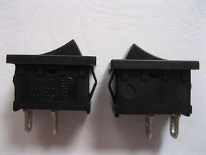 10 pcs Rocker Switch ON/OFF 2pin 6A 10A Black Cap KCD1-101 21x15mm - Picture 1 of 3