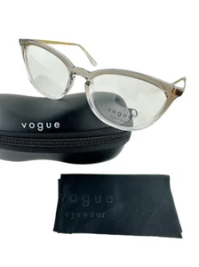Vogue Eyewear NEW Gradient Brown Crystal Gold Eyeglasses 53-17-140 Frames VO5276 - Afbeelding 1 van 12
