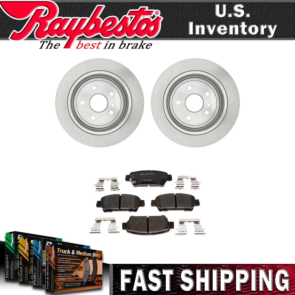 Rotores de freno traseros y pastillas de freno de cerámica con herrajes para Toyota Sienna 2004-2010 Foto 1 de 4