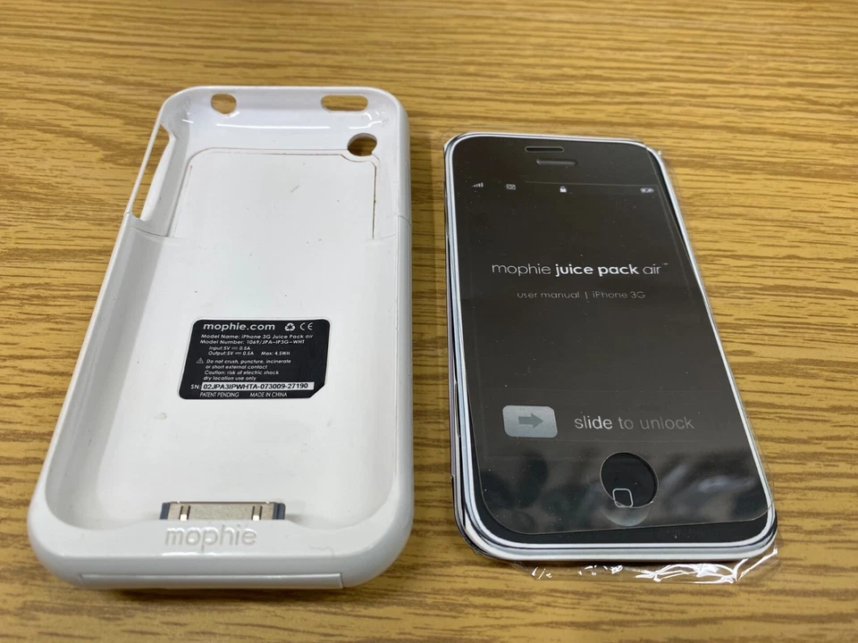 Mophie Iphone 3G Juice Pack Air Extra Battery Charging Case White Bundle! - Image 1 of 4