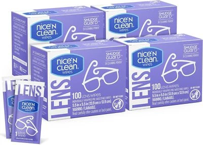 Nice 'n Clean SmudgeGuard Lens Cleaning Wipes (400 Total Wipes) | Pre-Moistened - Image 1 of 4