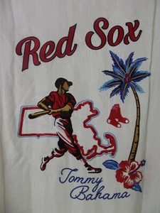 Tommy Bahama Hawaiian MLB Boston Red Sox Baseball Button Up Shirt Mens M SAMPLE - Picture 1 of 9