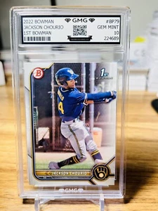 2022 Bowman Jackson Chourio 1st Bowman #BP79 GMG Graded 10 Gem Mint 💎 Rookie RC - Picture 1 of 1