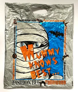 Fashion Bug Vintage Plastiktüte Halloween Mama weiß am besten bunt 1980er lesen - Bild 1 von 17