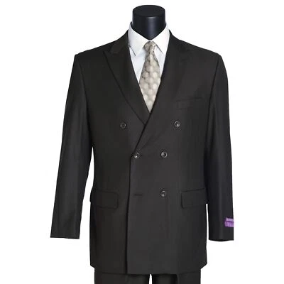 BIG & TALL Men's Olive Green Double Breasted 6 Button Classic Fit Suit NWT - Image 1 of 4