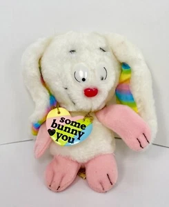 Rainbow Rabbit Plush Applause 1980s Some Bunny Love Rare Excellent Vintage 1982 - Picture 1 of 8