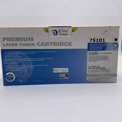 Elite Toner Cartridge 2000 Page Yield Black 75101 HO 12A Q2612A Compatible R3A - Image 1 of 4