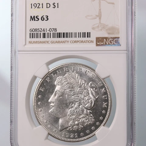 1921-D Morgan $1 NGC Certified MS63 Cover