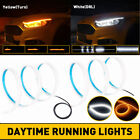 2x 60cm Turn Amber Flexible Signal White Drl Car Daytime Running Led Strip Light