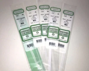 Evergreen Estireno 5 Paquetes 14" Media Redonda Varilla Sólida Plástico Surtido - Imagen 1 de 2